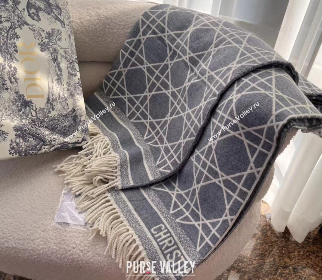 Dior Gray Cashmere Cannage Shawl Top Quality (wtz-23112710)