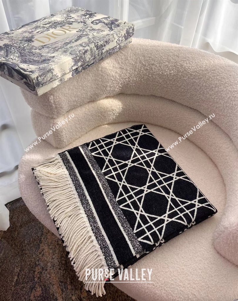 Dior Navy Blue Cashmere Cannage Shawl Top Quality (wtz-23112711)