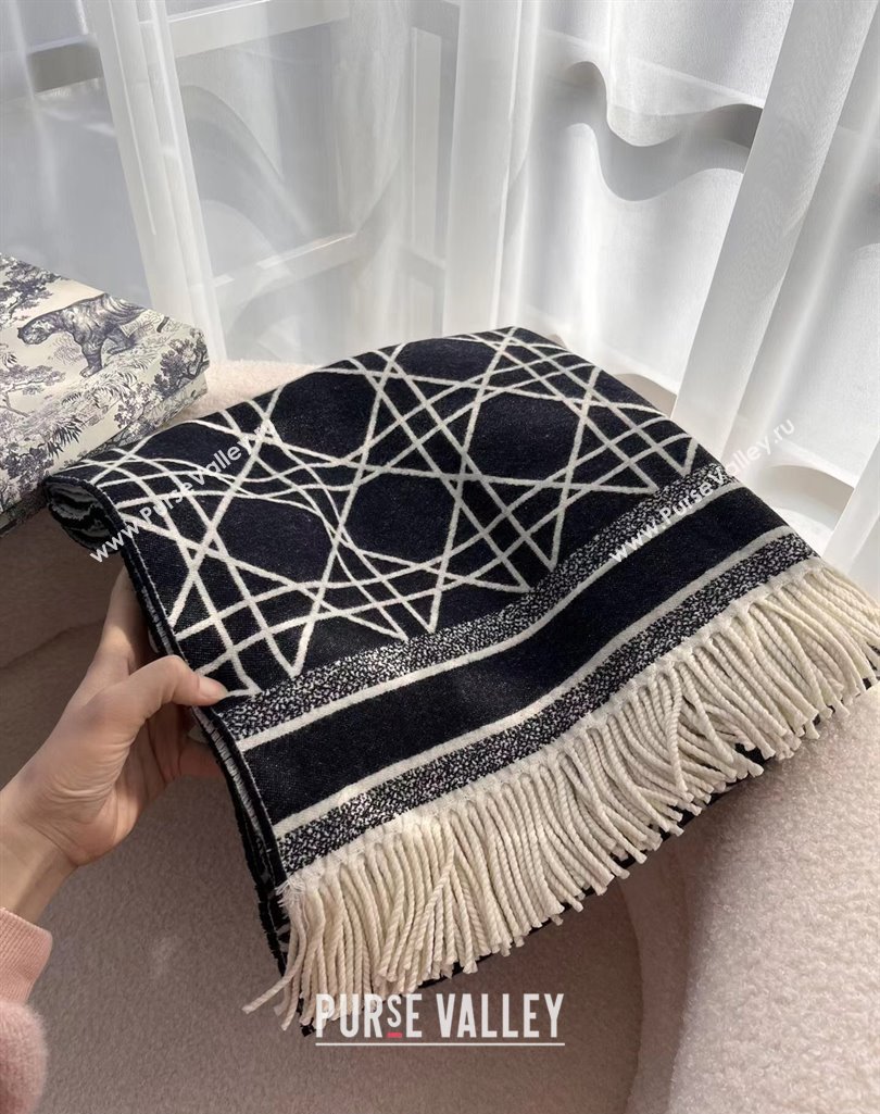 Dior Navy Blue Cashmere Cannage Shawl Top Quality (wtz-23112711)