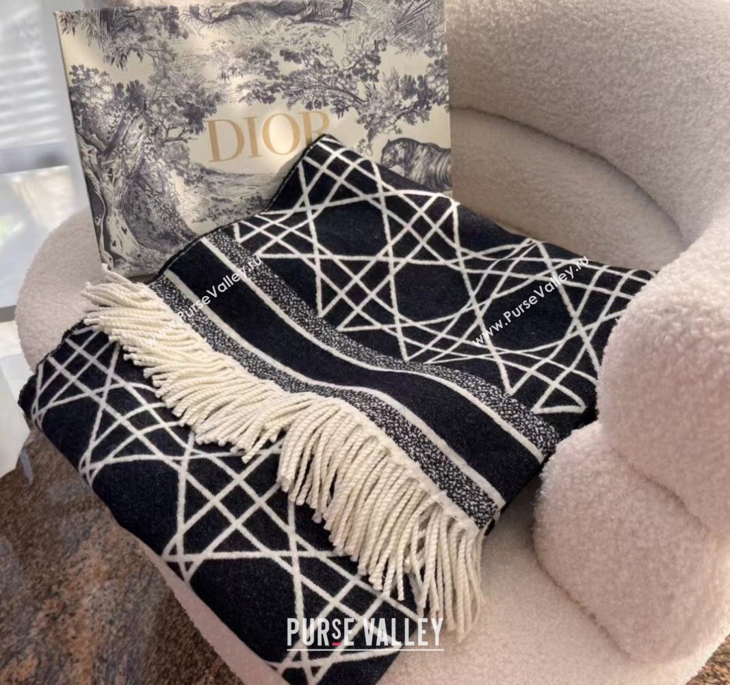 Dior Navy Blue Cashmere Cannage Shawl Top Quality (wtz-23112711)