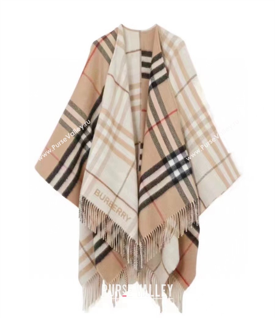 Burberry Contrast Check Wool Cashmere Cape Top Quality (wtz-23112718)