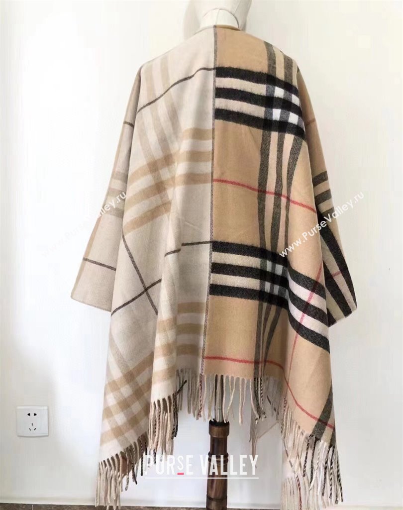 Burberry Contrast Check Wool Cashmere Cape Top Quality (wtz-23112718)