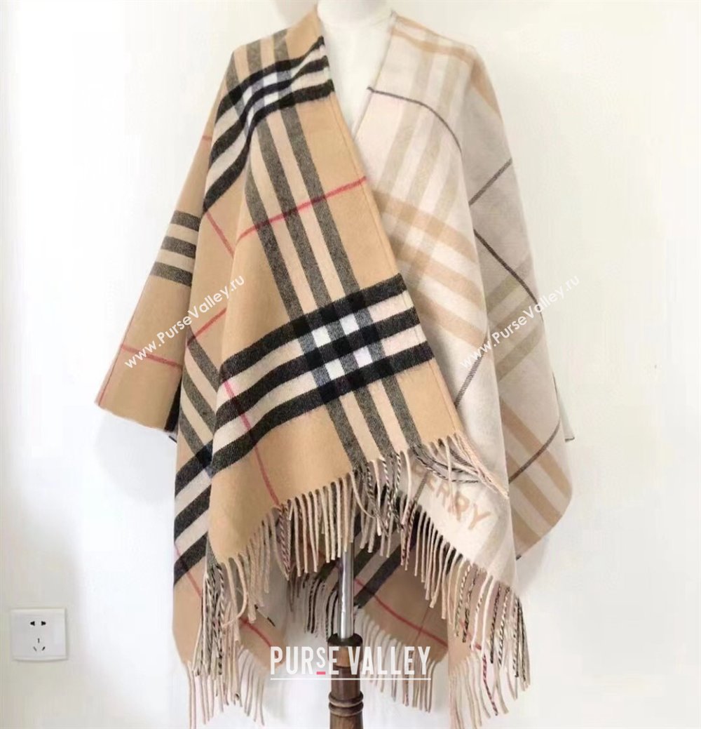 Burberry Contrast Check Wool Cashmere Cape Top Quality (wtz-23112718)