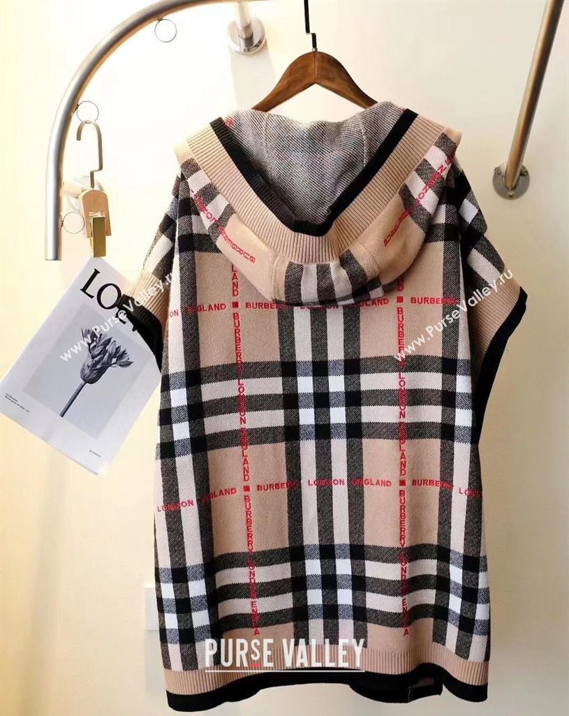 Burberry Check Wool Cashmere Hooded Cape Top Quality (wtz-23112717)