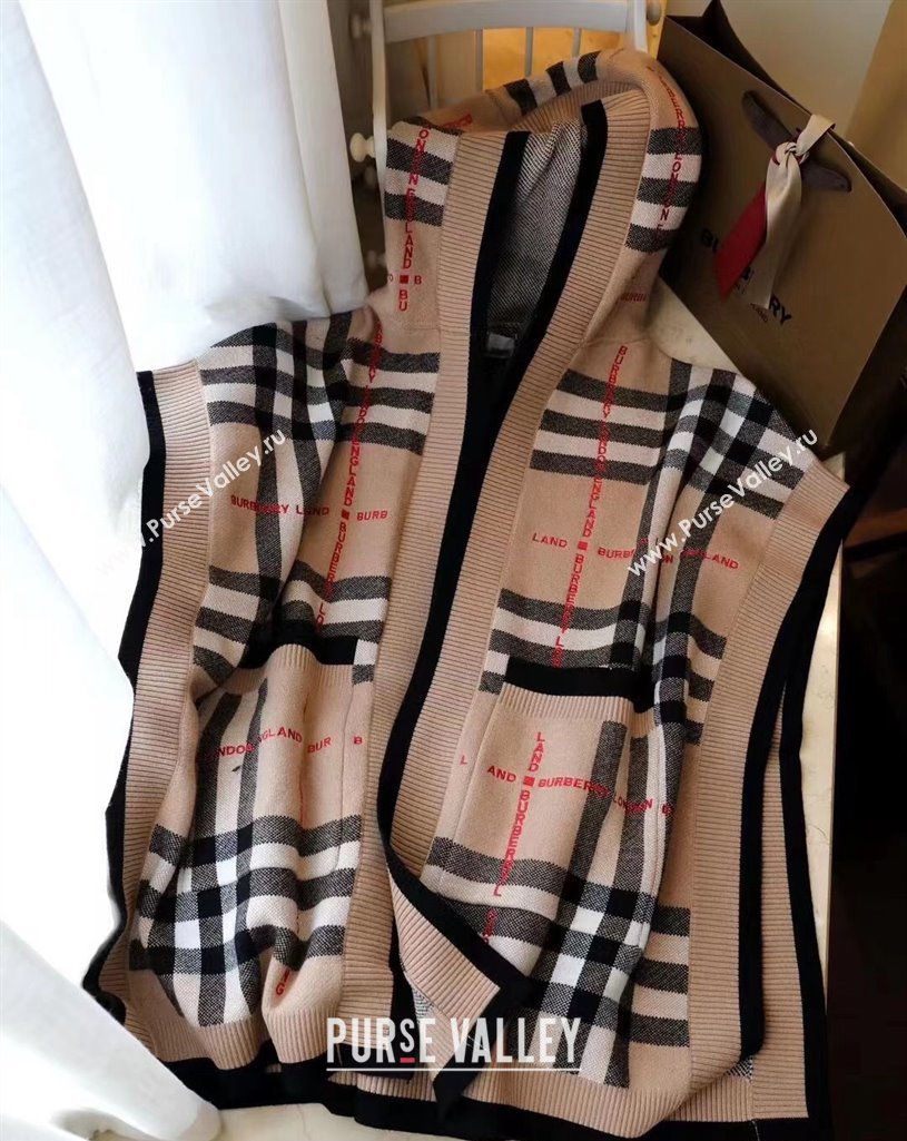 Burberry Check Wool Cashmere Hooded Cape Top Quality (wtz-23112717)
