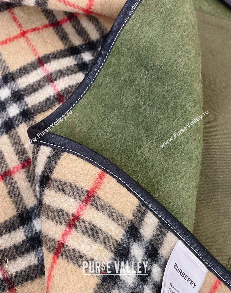 Burberry Reversible Check Wool Cape Green Top Quality (wtz-23112720)