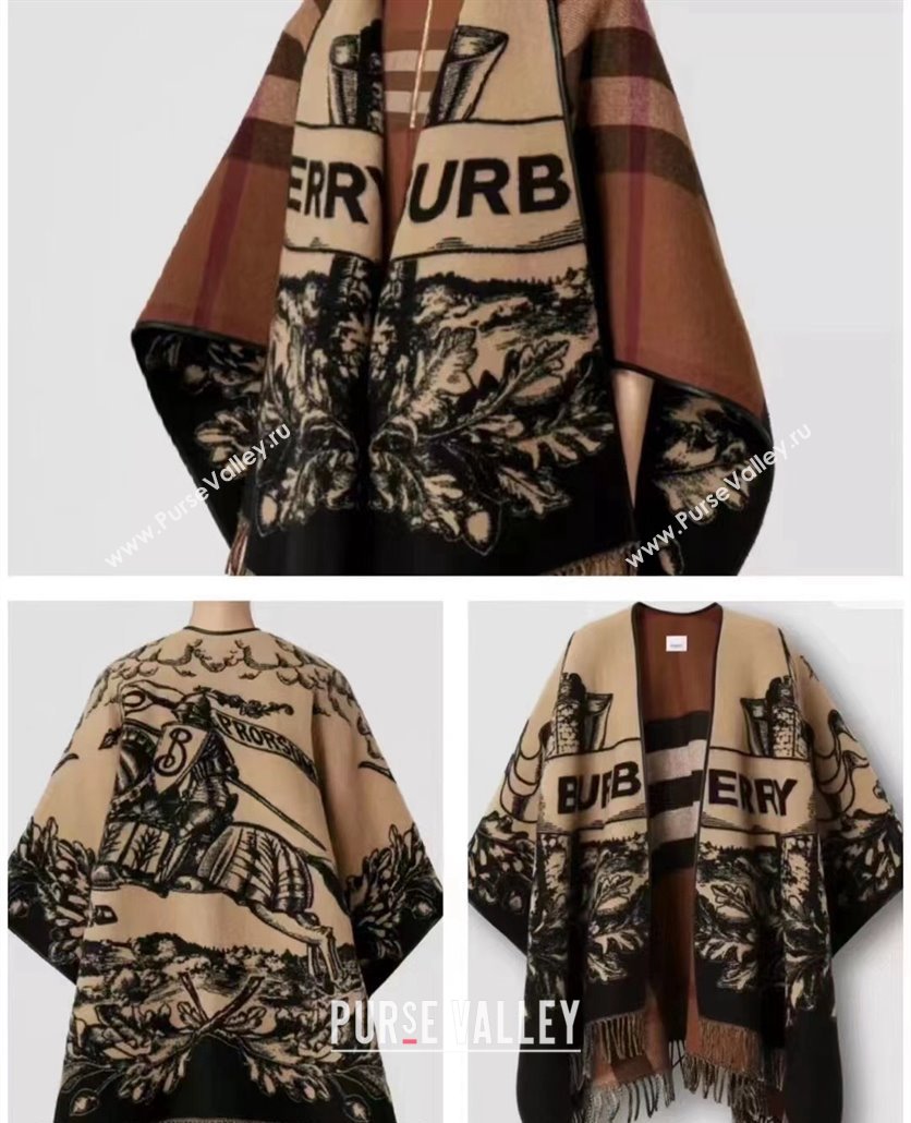 Burberry Reversible EKD Wool Cape Beige Top Quality (wtz-23112715)