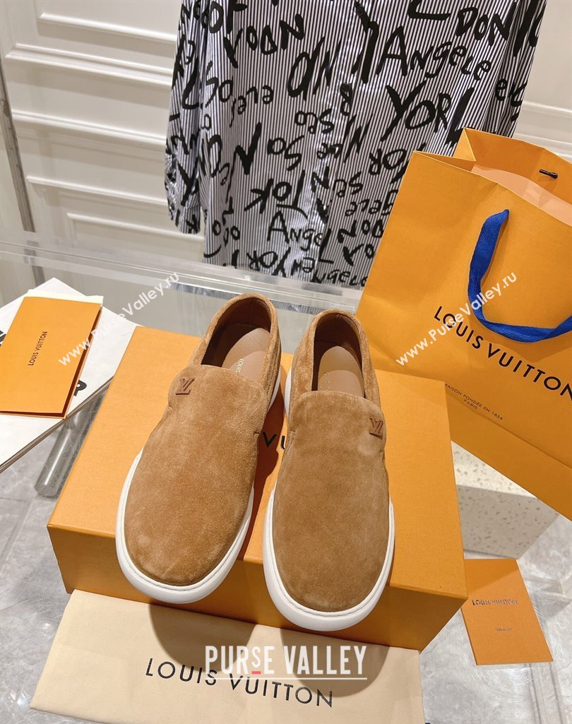 Louis Vuitton LV Pacific Mens Loafers in Suede calf leather Brown 2024 (modeng-23112710)