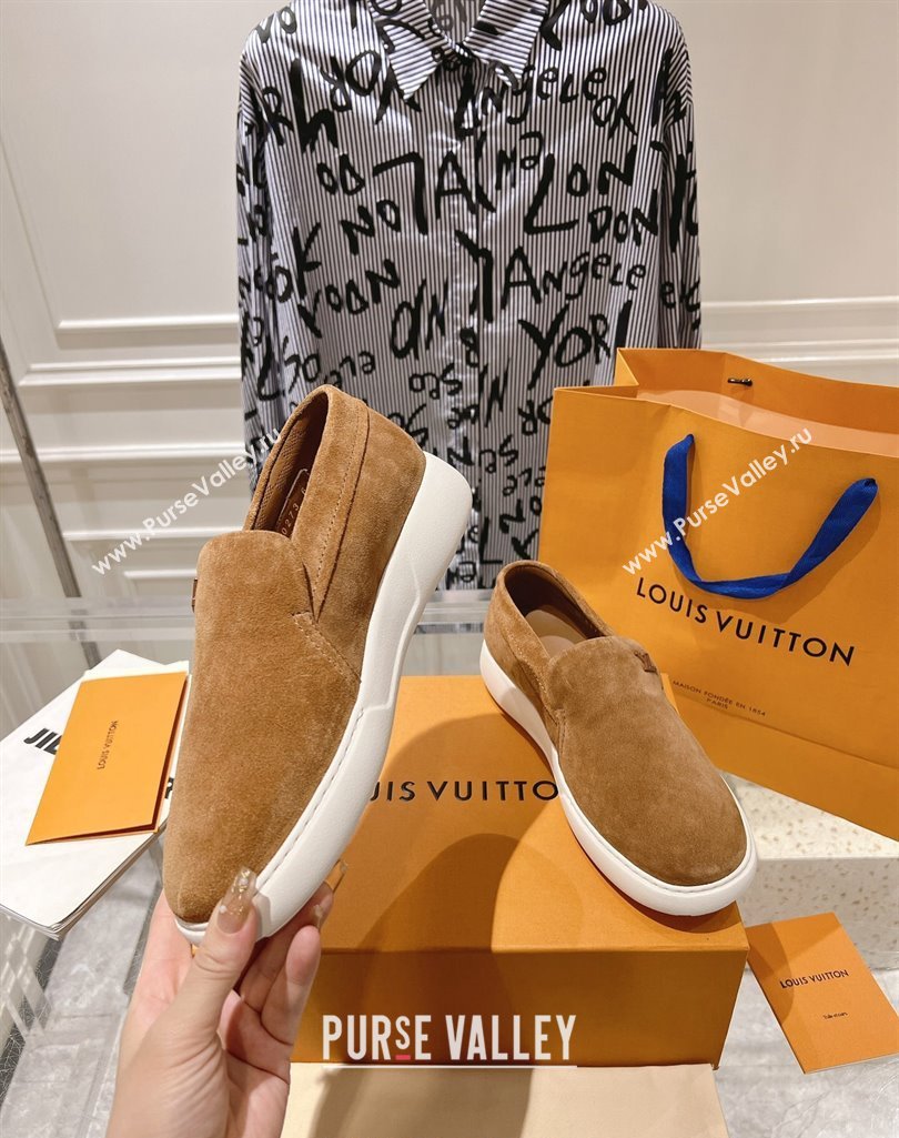 Louis Vuitton LV Pacific Mens Loafers in Suede calf leather Brown 2024 (modeng-23112710)
