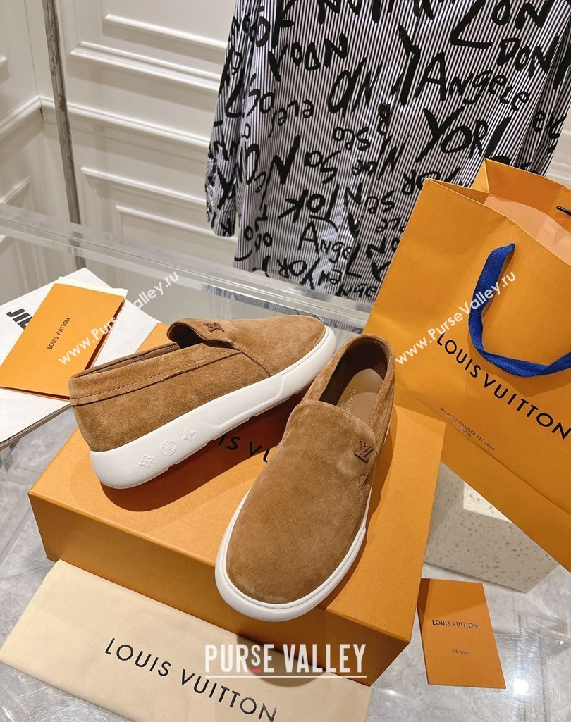 Louis Vuitton LV Pacific Mens Loafers in Suede calf leather Brown 2024 (modeng-23112710)