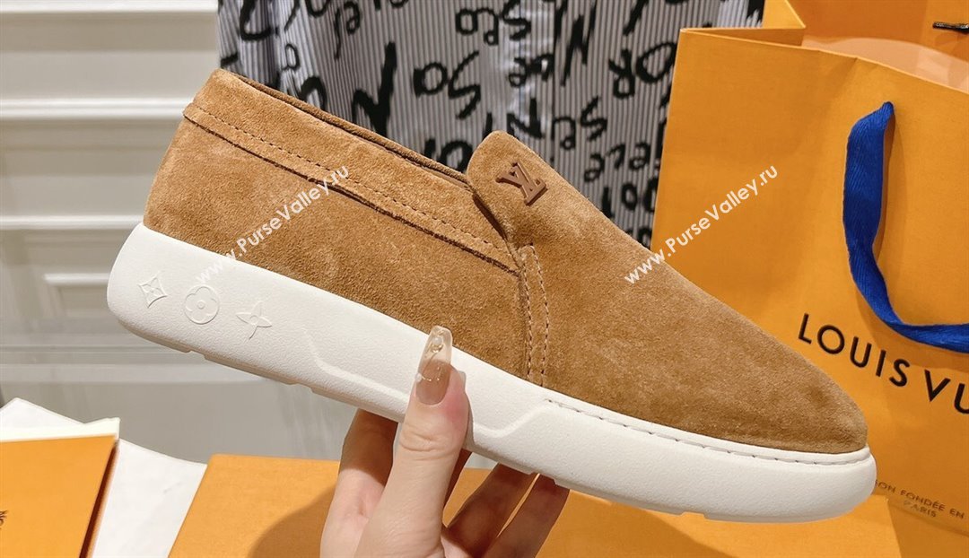 Louis Vuitton LV Pacific Mens Loafers in Suede calf leather Brown 2024 (modeng-23112710)