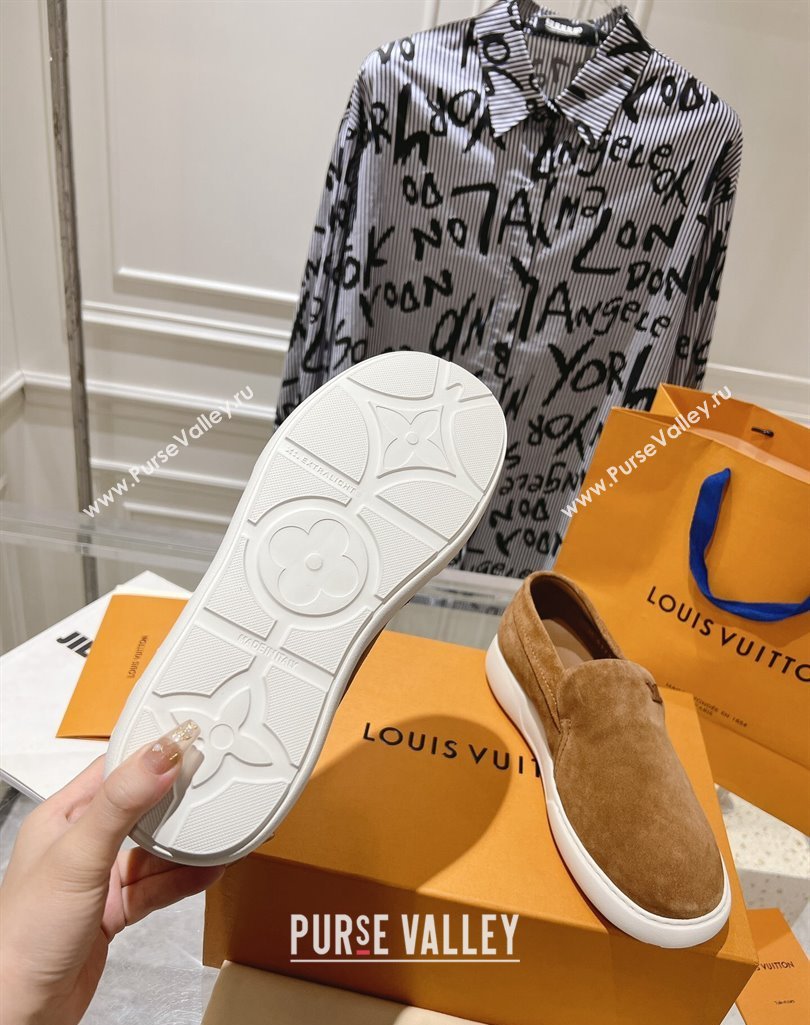 Louis Vuitton LV Pacific Mens Loafers in Suede calf leather Brown 2024 (modeng-23112710)