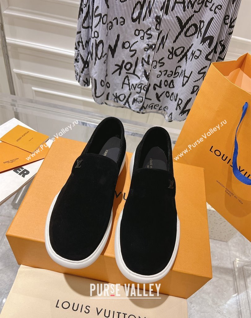 Louis Vuitton LV Pacific Mens Loafers in Suede calf leather Black 2024 (modeng-23112708)