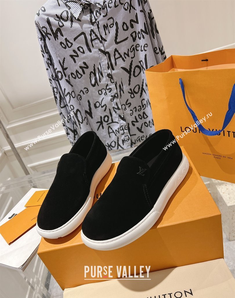 Louis Vuitton LV Pacific Mens Loafers in Suede calf leather Black 2024 (modeng-23112708)