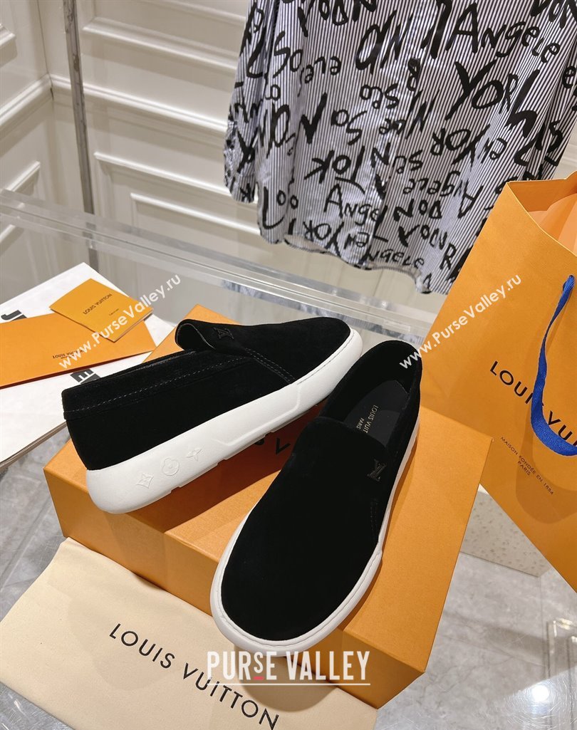Louis Vuitton LV Pacific Mens Loafers in Suede calf leather Black 2024 (modeng-23112708)