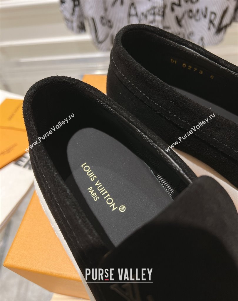 Louis Vuitton LV Pacific Mens Loafers in Suede calf leather Black 2024 (modeng-23112708)