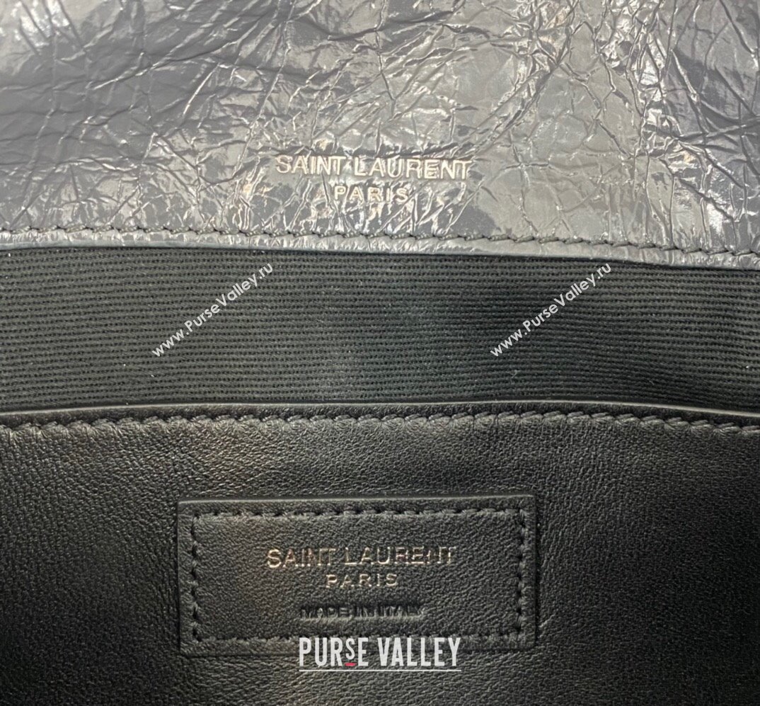 Saint Laurent Niki Baby Bag in Crinkled Vintage Leather 633160 Gray (nana-24011033)