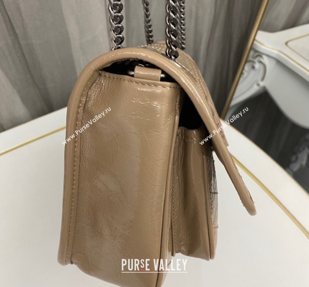 Saint Laurent Niki Baby Bag in Crinkled Vintage Leather 633160 Apricot (nana-24011039)