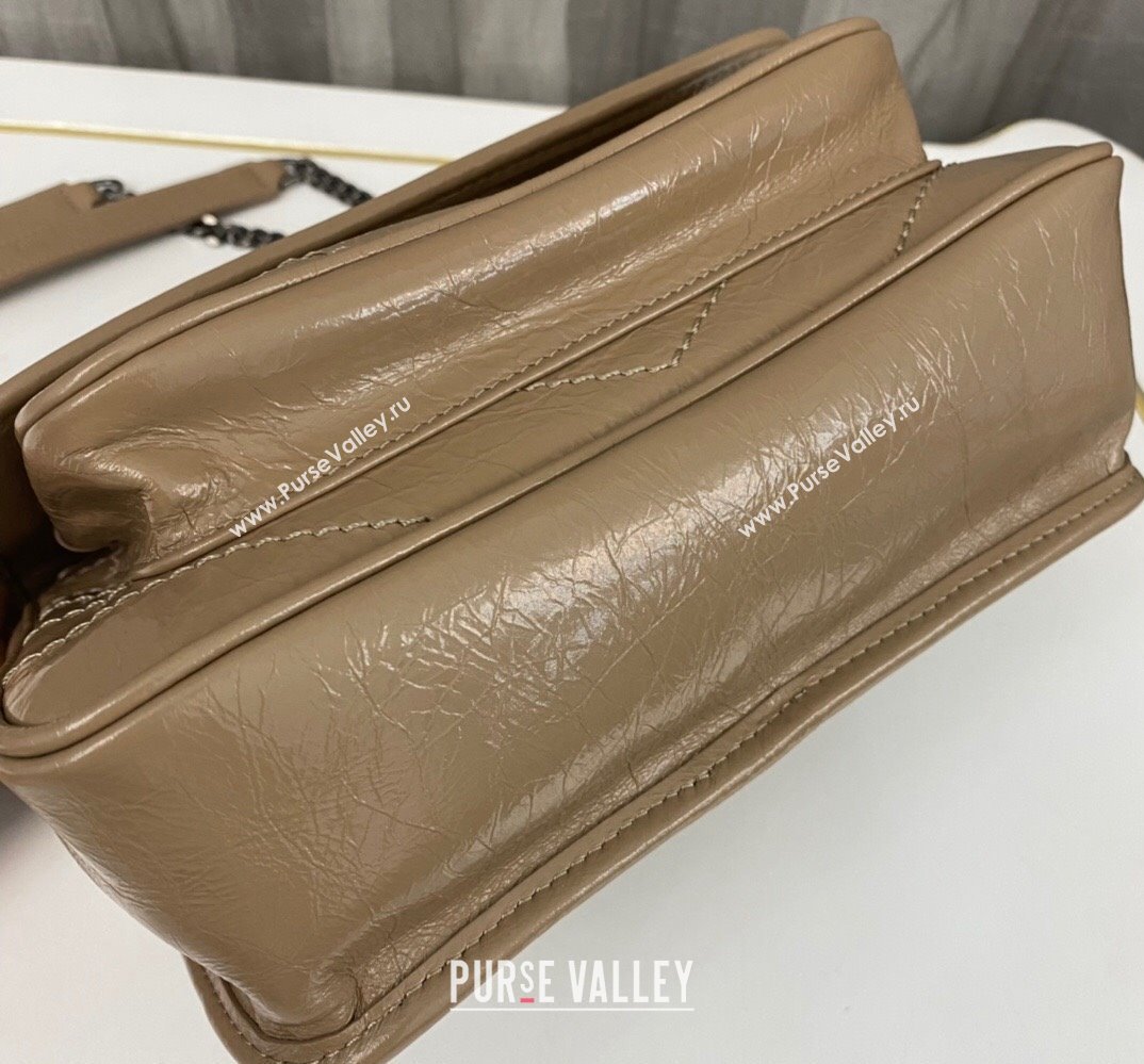 Saint Laurent Niki Baby Bag in Crinkled Vintage Leather 633160 Apricot (nana-24011039)