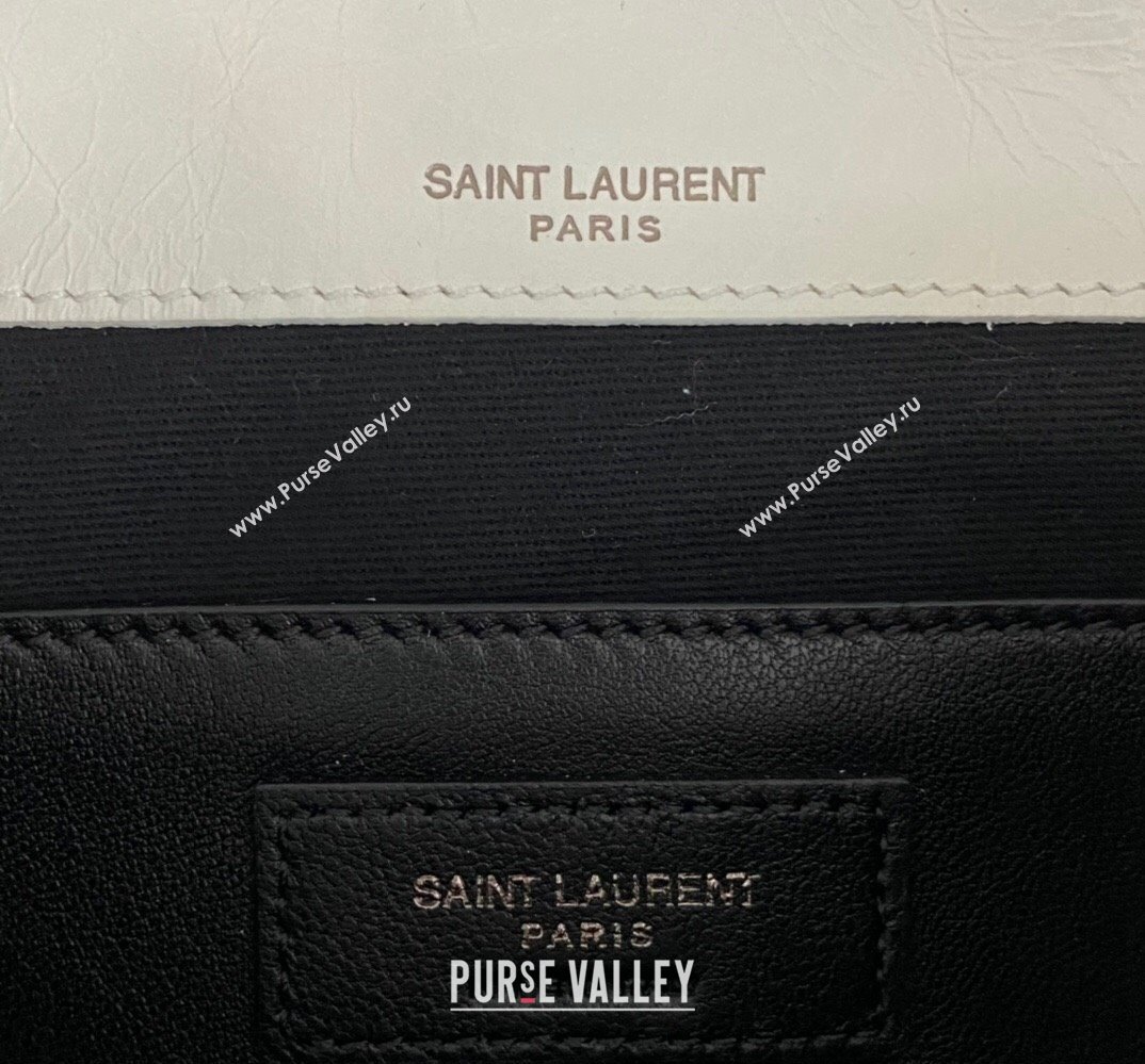 Saint Laurent Niki Baby Bag in Crinkled Vintage Leather 633160 White (nana-24011038)