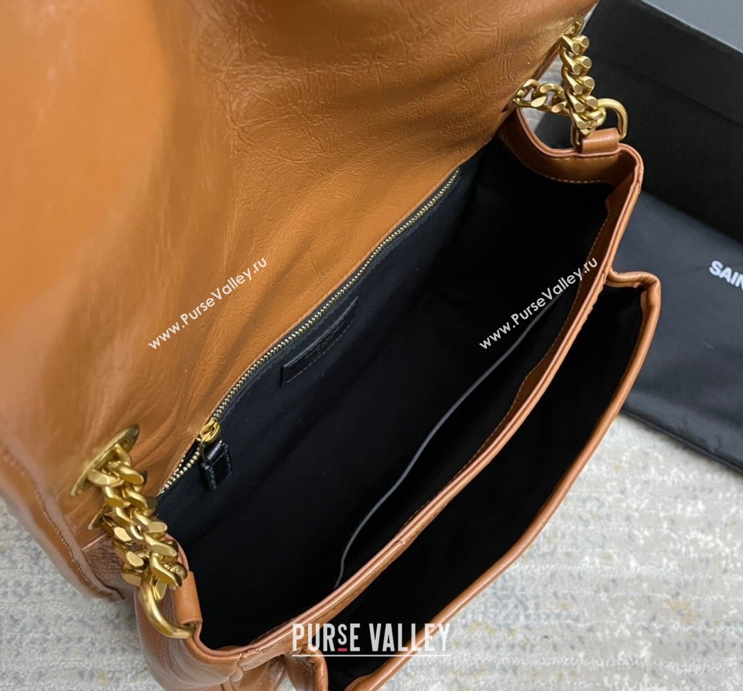 Saint Laurent Niki medium Bag in Crinkled Vintage Leather 633158 Caramel (nana-24011020)