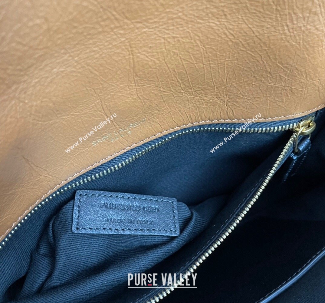 Saint Laurent Niki medium Bag in Crinkled Vintage Leather 633158 Caramel (nana-24011020)