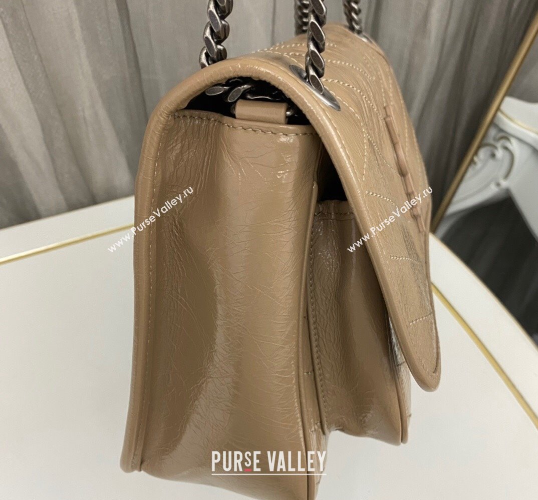 Saint Laurent Niki medium Bag in Crinkled Vintage Leather 633158 Apricot (nana-24011018)