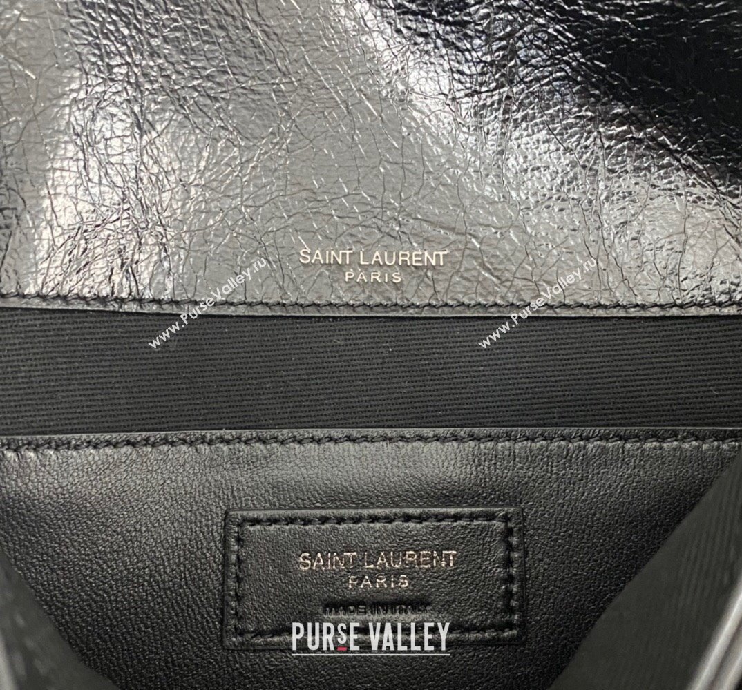 Saint Laurent Niki Baby Bag in Crinkled Vintage Leather 633160 Black (nana-24011021)