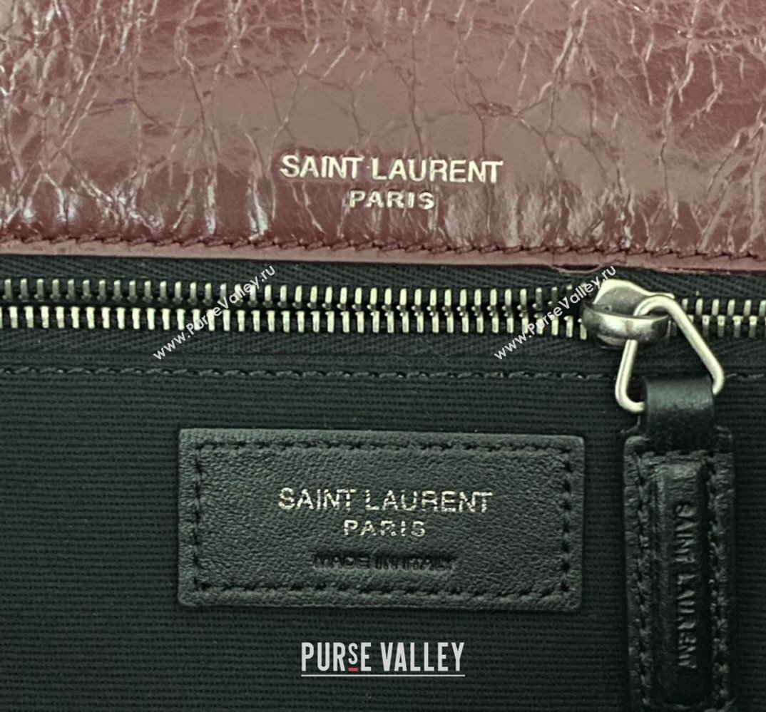 Saint Laurent Niki medium Bag in Crinkled Vintage Leather 633158 Burgundy (nana-24011010)