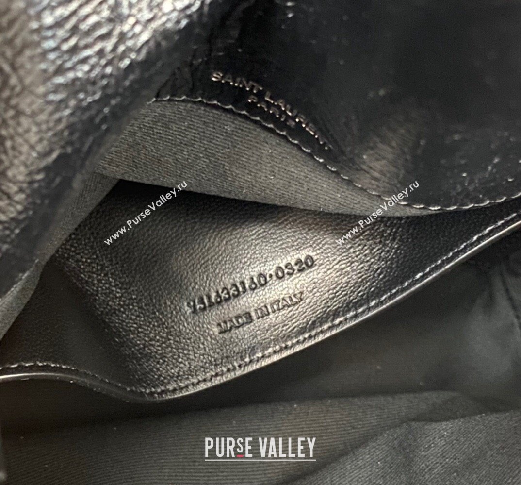 Saint Laurent Niki Baby Bag in Crinkled Vintage Leather 633160 Black (nana-24011021)