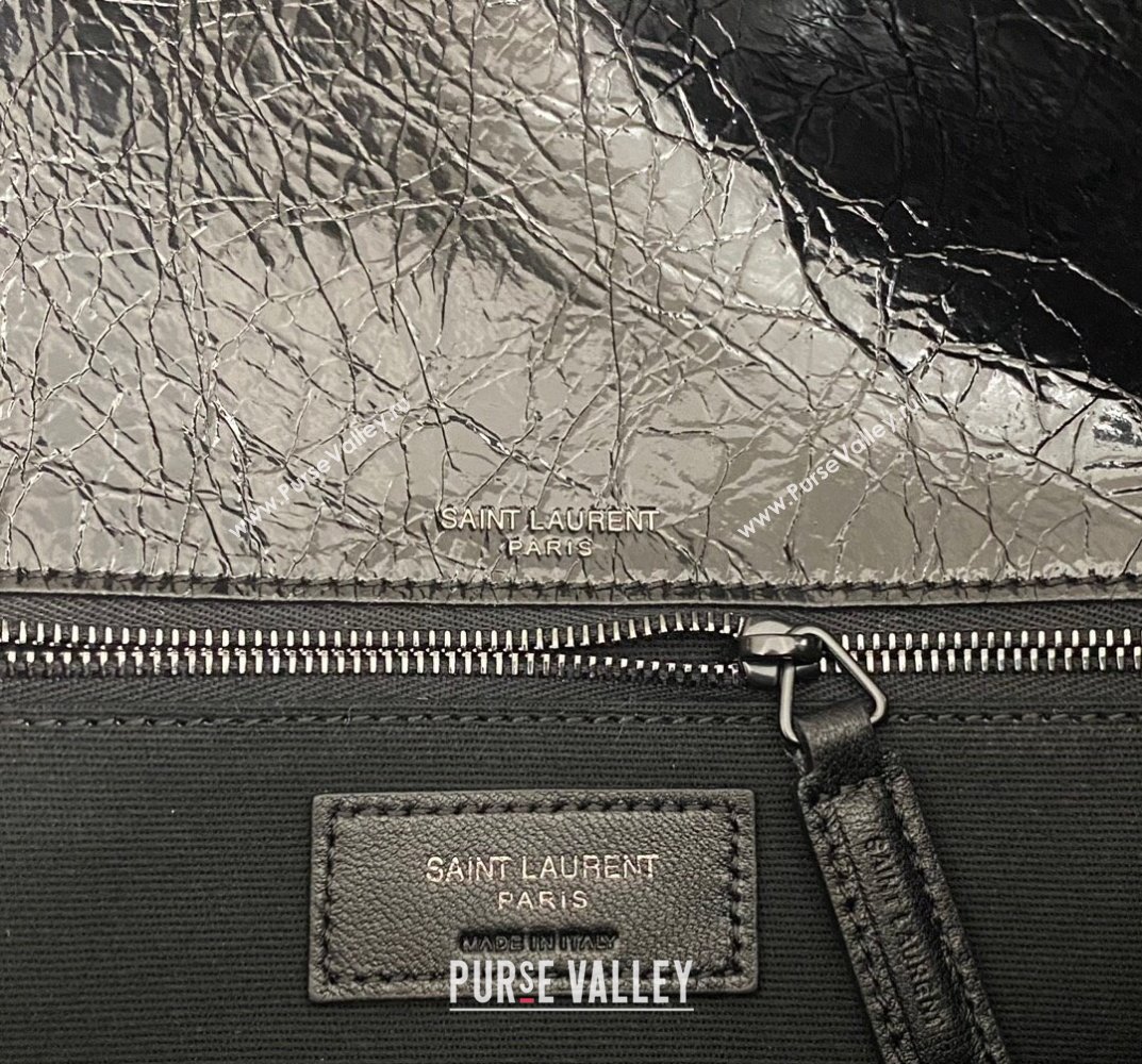 Saint Laurent Niki medium Bag in Crinkled Vintage Leather 633158 Black (nana-24011001)