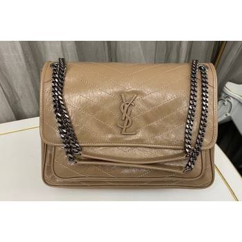 Saint Laurent Niki Large Bag in Crinkled Vintage Leather 498883 Apricot (nana-23120207)