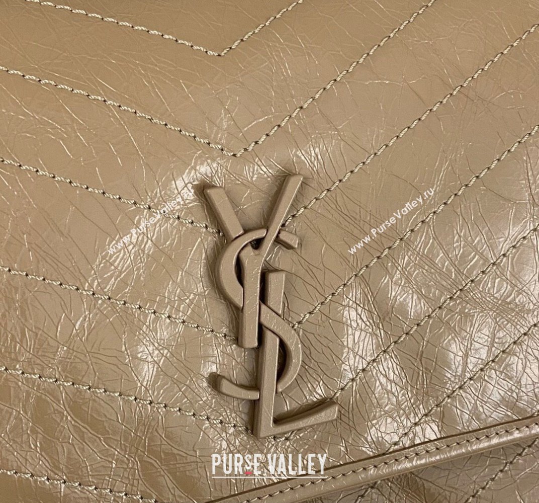 Saint Laurent Niki Large Bag in Crinkled Vintage Leather 498883 Apricot (nana-23120207)