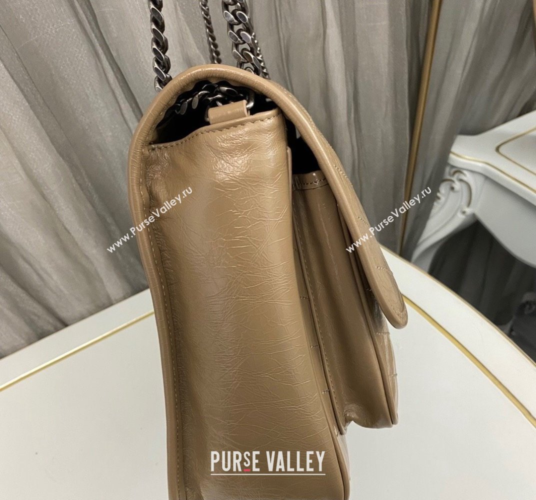 Saint Laurent Niki Large Bag in Crinkled Vintage Leather 498883 Apricot (nana-23120207)
