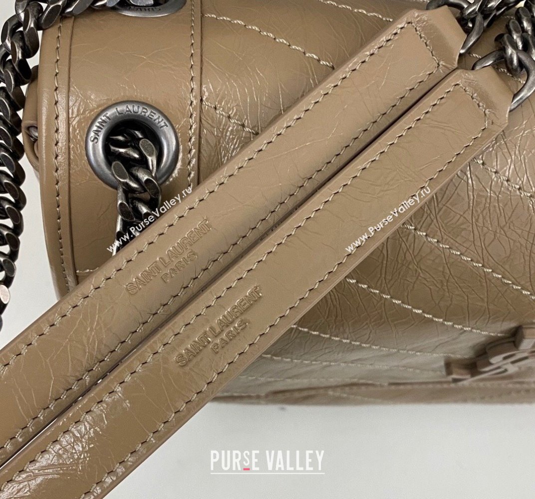 Saint Laurent Niki Large Bag in Crinkled Vintage Leather 498883 Apricot (nana-23120207)