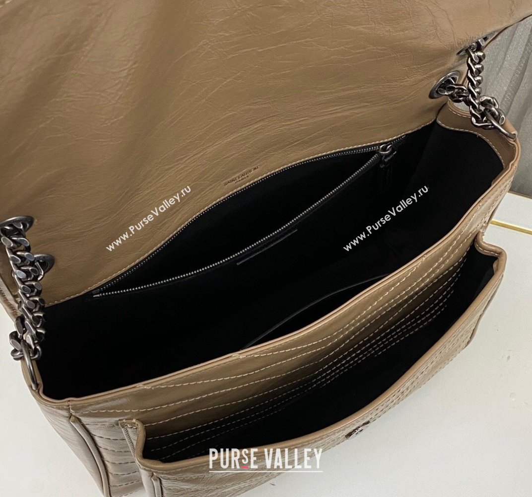 Saint Laurent Niki Large Bag in Crinkled Vintage Leather 498883 Apricot (nana-23120207)