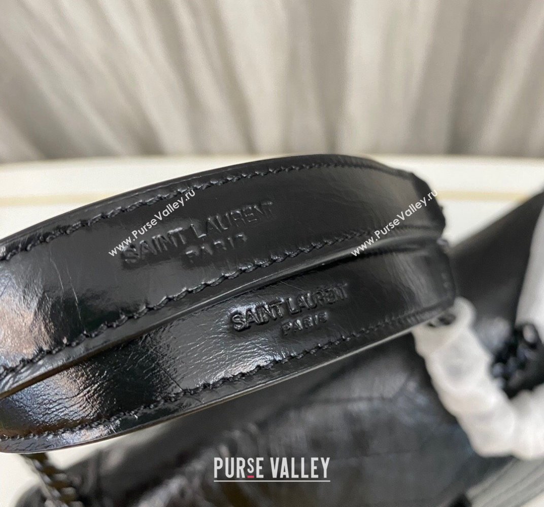 Saint Laurent Niki Large Bag in Crinkled Vintage Leather 498883 Black (nana-23120201)
