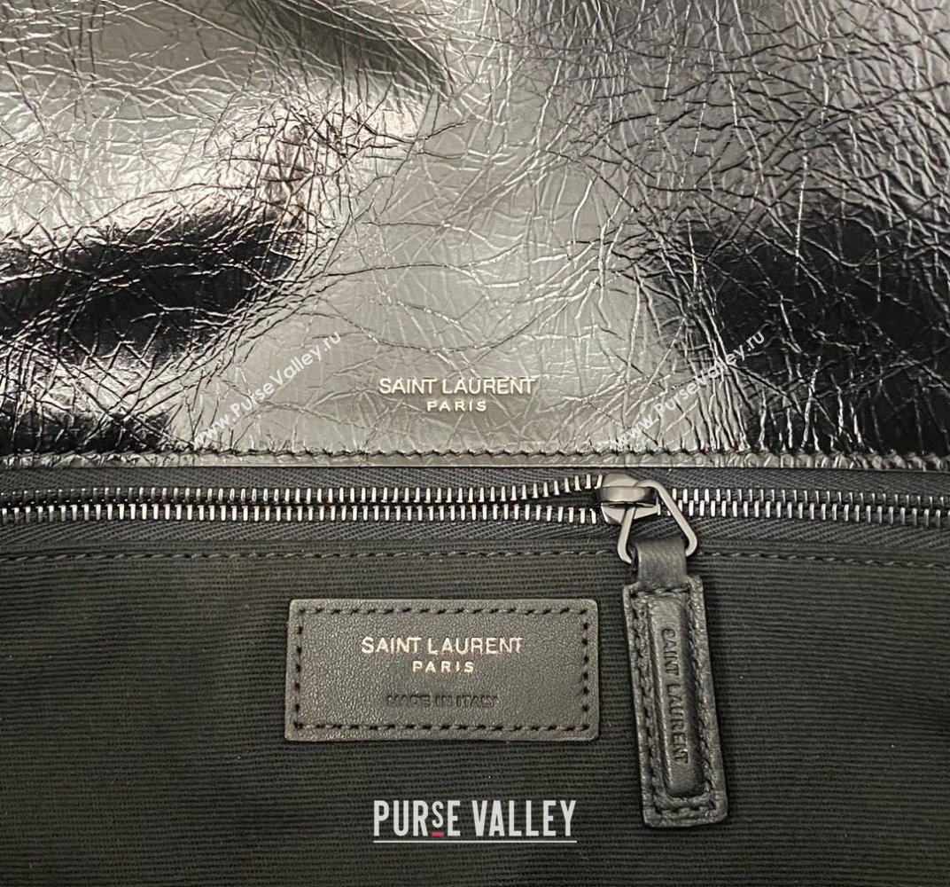 Saint Laurent Niki Large Bag in Crinkled Vintage Leather 498883 Black (nana-23120201)