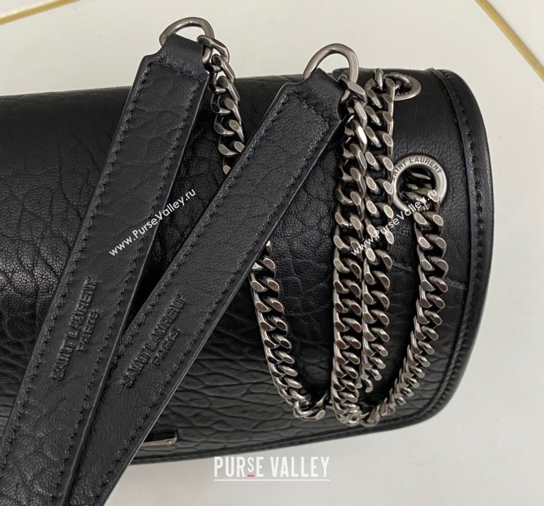 Saint Laurent niki baby Bag in grained lambskin 633179 Black (nana-24011062)