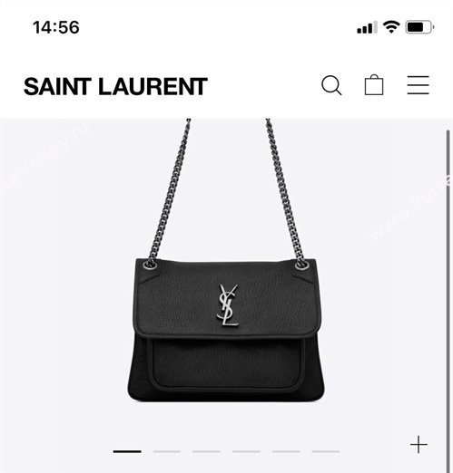 Saint Laurent niki medium Bag in grained lambskin 633178 Black (nana-24011061)