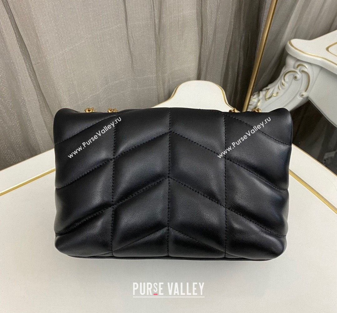 Saint Laurent toy puffer Bag in lambskin 759337 Black/Gold (nana-24010938)