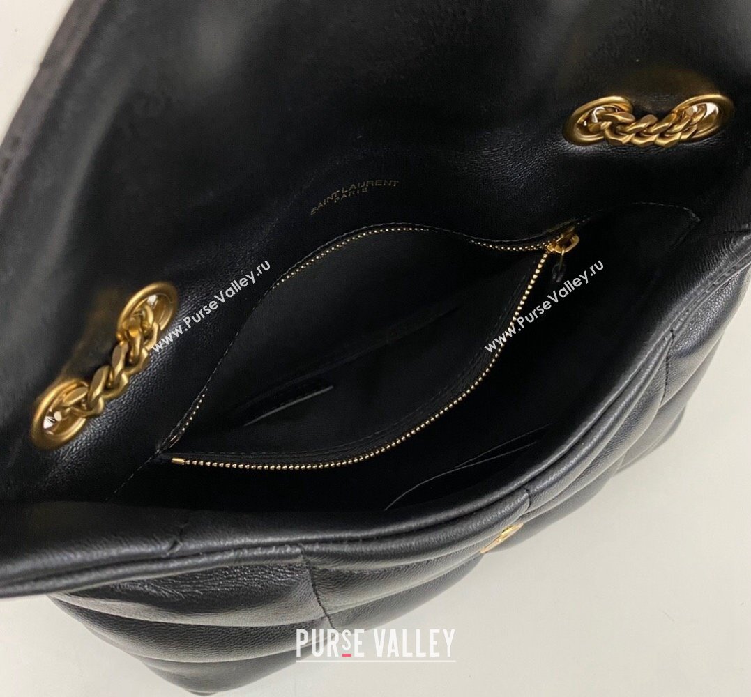 Saint Laurent toy puffer Bag in lambskin 759337 Black/Gold (nana-24010938)