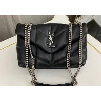 Saint Laurent toy puffer Bag in lambskin 759337 Black/Silver (nana-24010939)