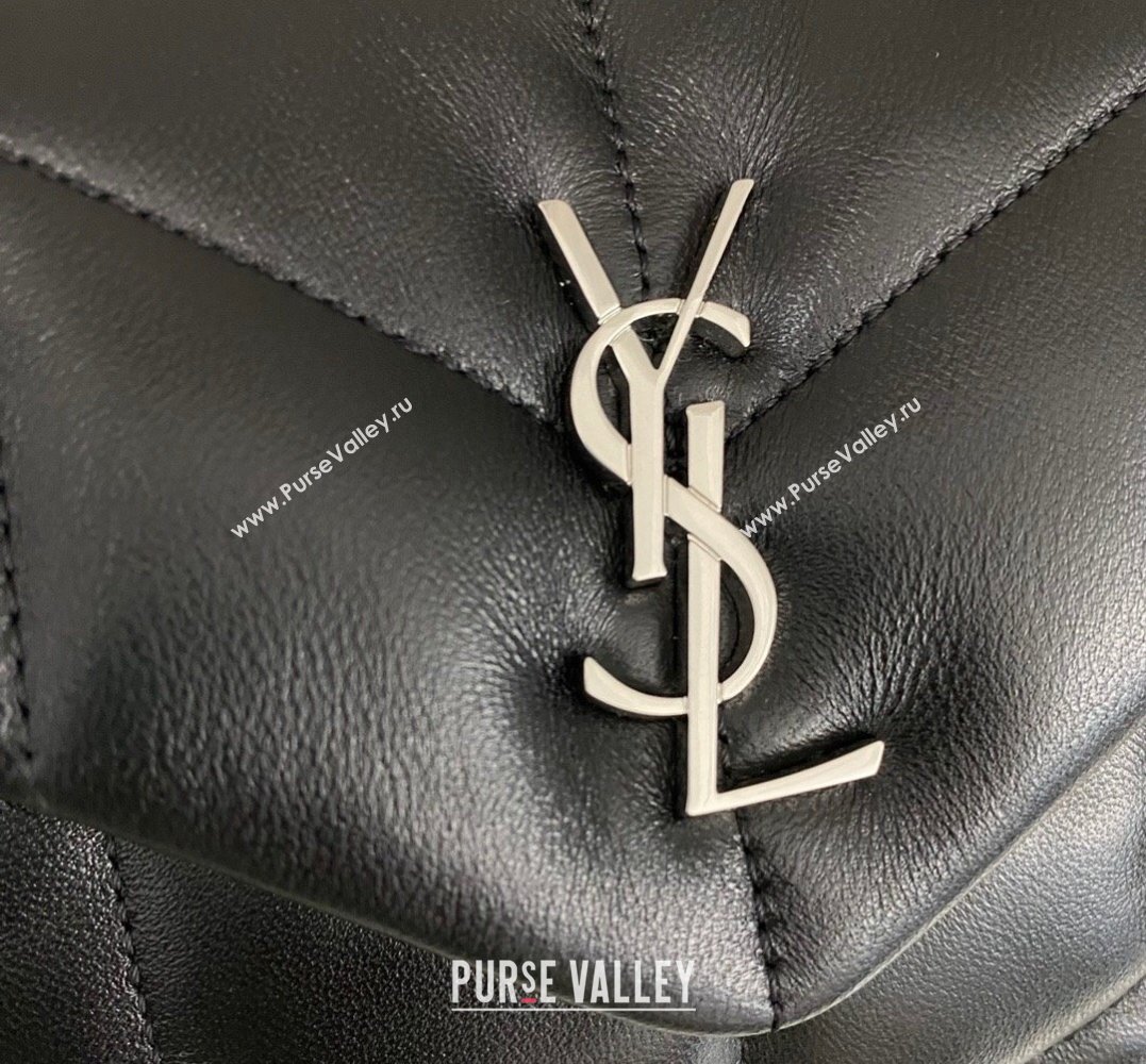 Saint Laurent toy puffer Bag in lambskin 759337 Black/Silver (nana-24010939)