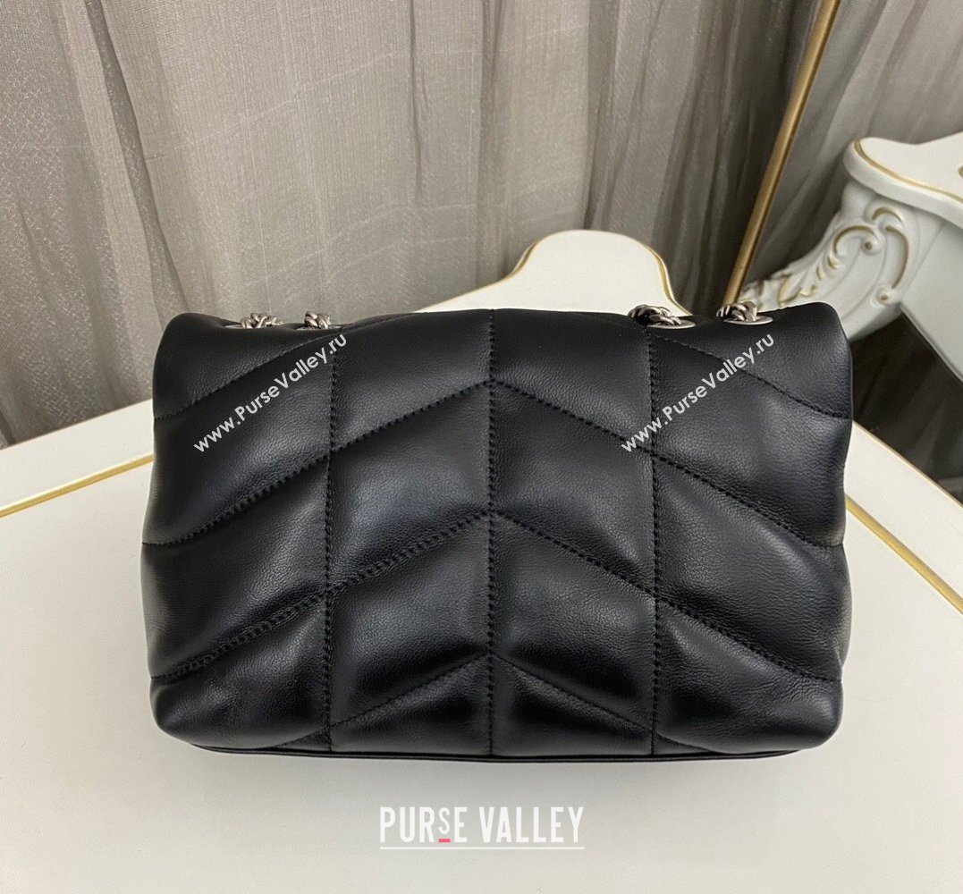 Saint Laurent toy puffer Bag in lambskin 759337 Black/Silver (nana-24010939)
