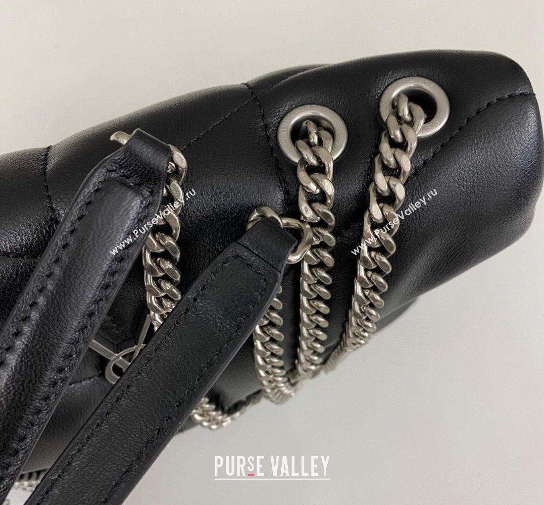 Saint Laurent toy puffer Bag in lambskin 759337 Black/Silver (nana-24010939)