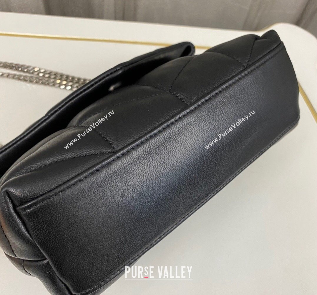 Saint Laurent toy puffer Bag in lambskin 759337 Black/Silver (nana-24010939)