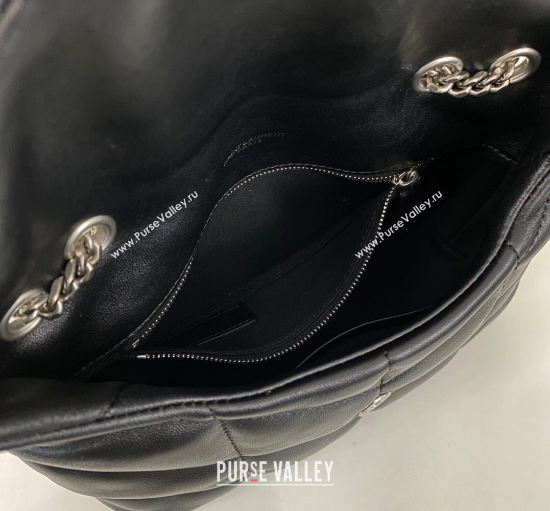 Saint Laurent toy puffer Bag in lambskin 759337 Black/Silver (nana-24010939)