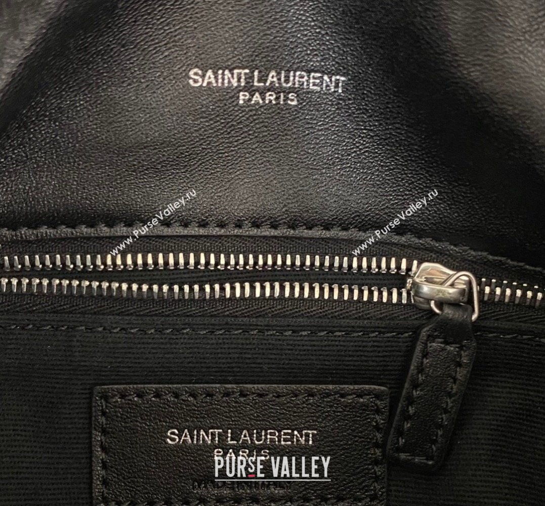 Saint Laurent toy puffer Bag in lambskin 759337 Black/Silver (nana-24010939)