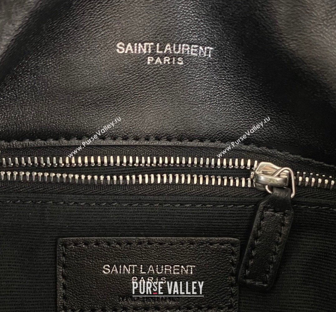 Saint Laurent toy puffer Bag in lambskin 759337 Black/Silver (nana-24010939)